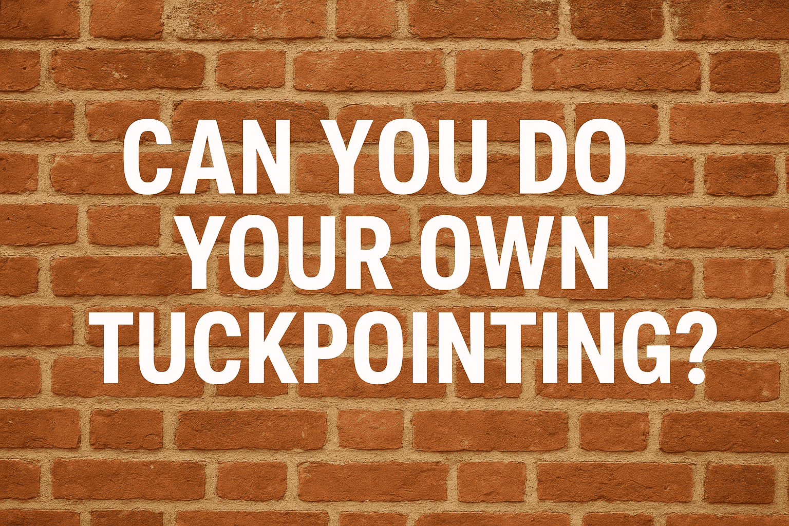 Can I do my own Tuckpointing
