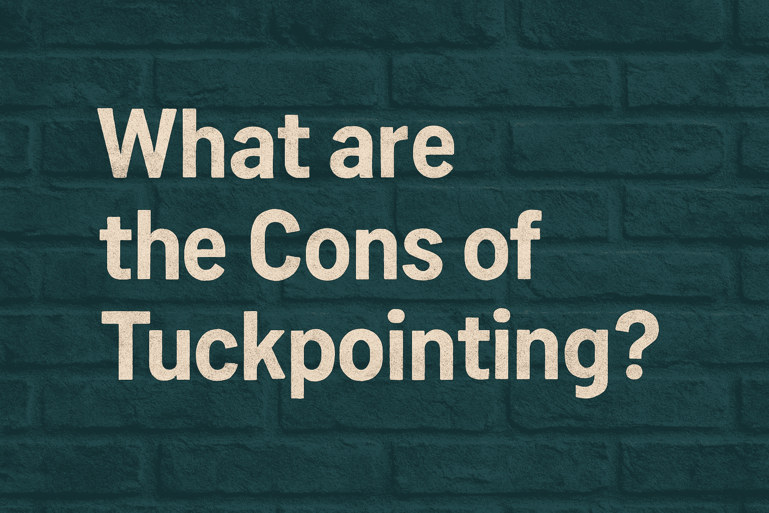 What are the cons of tuckpointing-min (1) What are the cons of tuckpointing