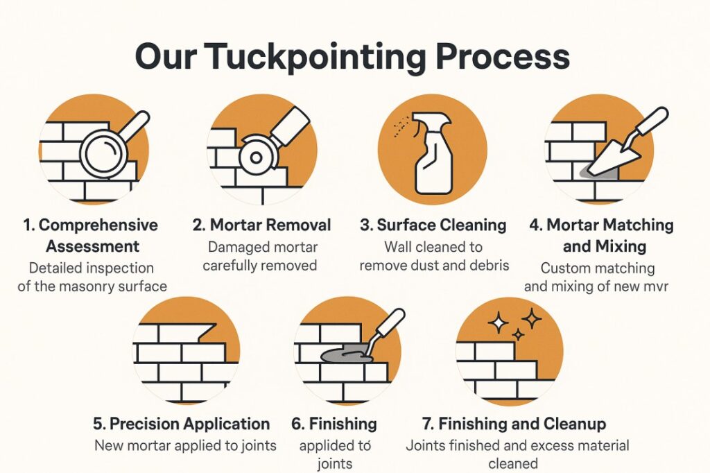 Tuckpointing and Brickwork Restoration 3 Tuckpointing process 1