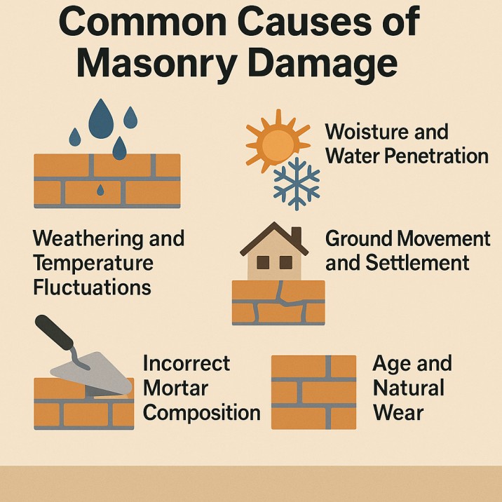 Tuckpointing and Brickwork Restoration 5 common causes of masonry damage