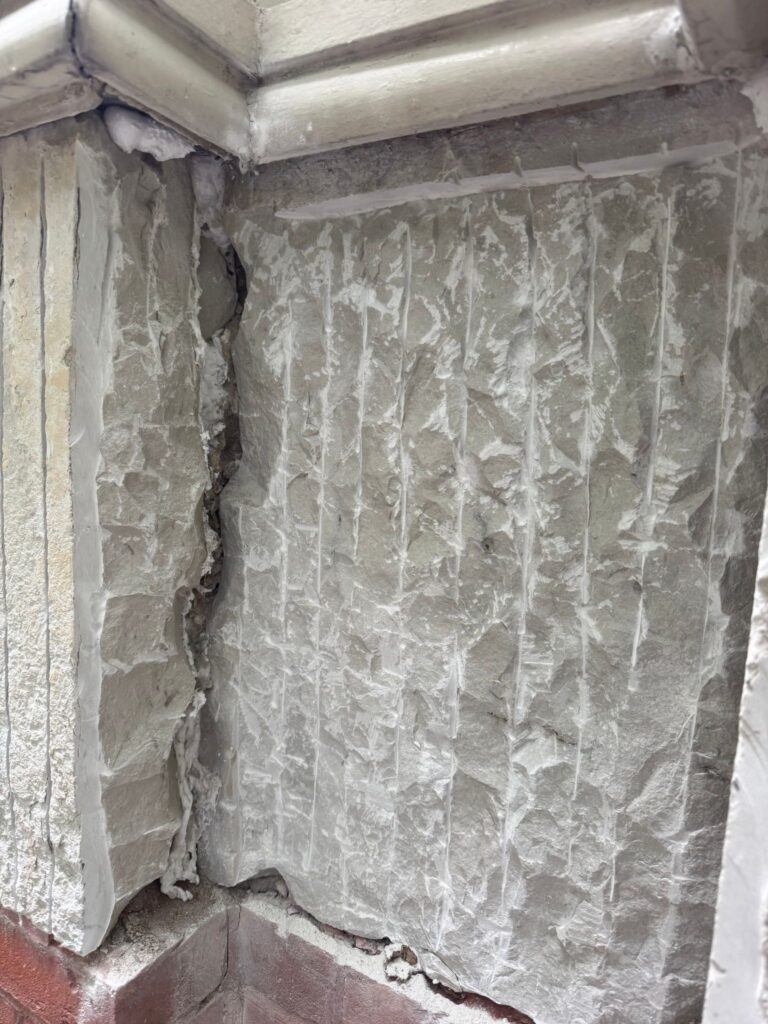 Historic Mortar & Stone Matching Stone deterioration close-up