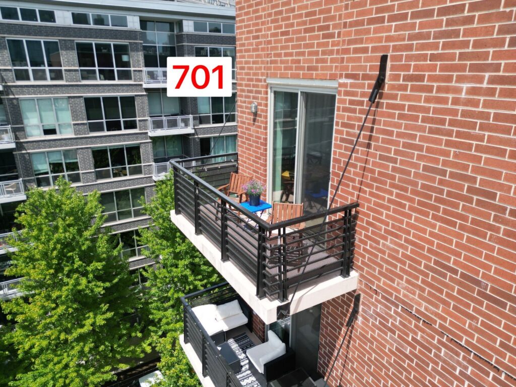 Aerial view of the second tower's balconies
