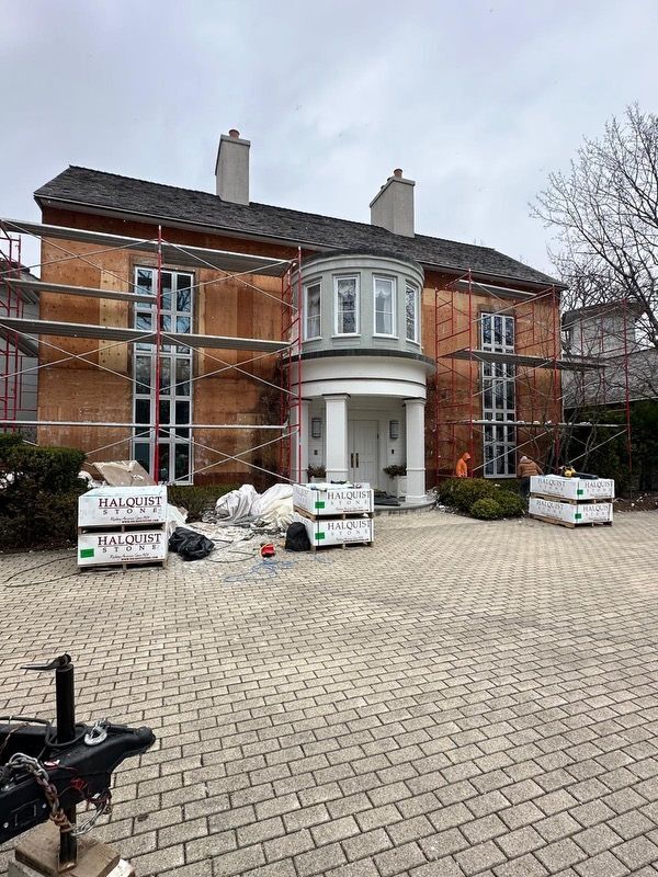 EIFS stripped back to the sheathing during removal